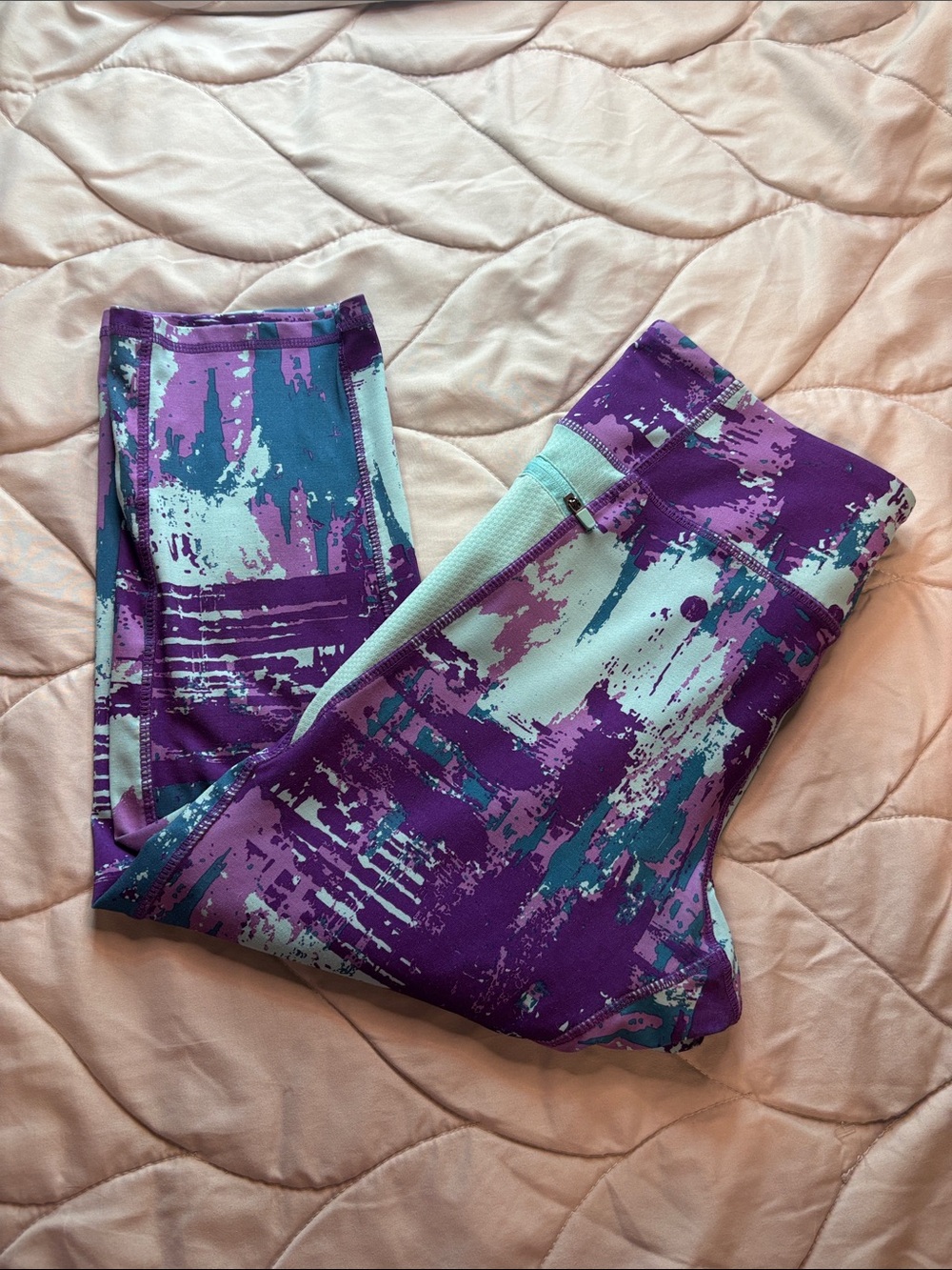 Kyodan Purple & Teal Abstract Print Leggings